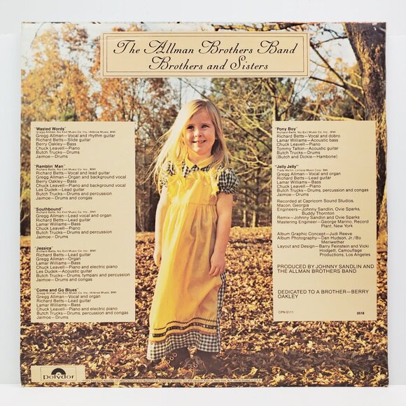 Allman Brothers Band Vinyl Record Brothers Sisters LP CPN 0111 Keel Pressing NM+ - Picture 2 of 10